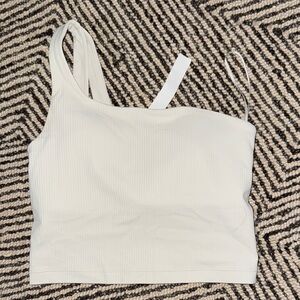 lululemon athletica White Ribbed One-Shoulder Crop Top